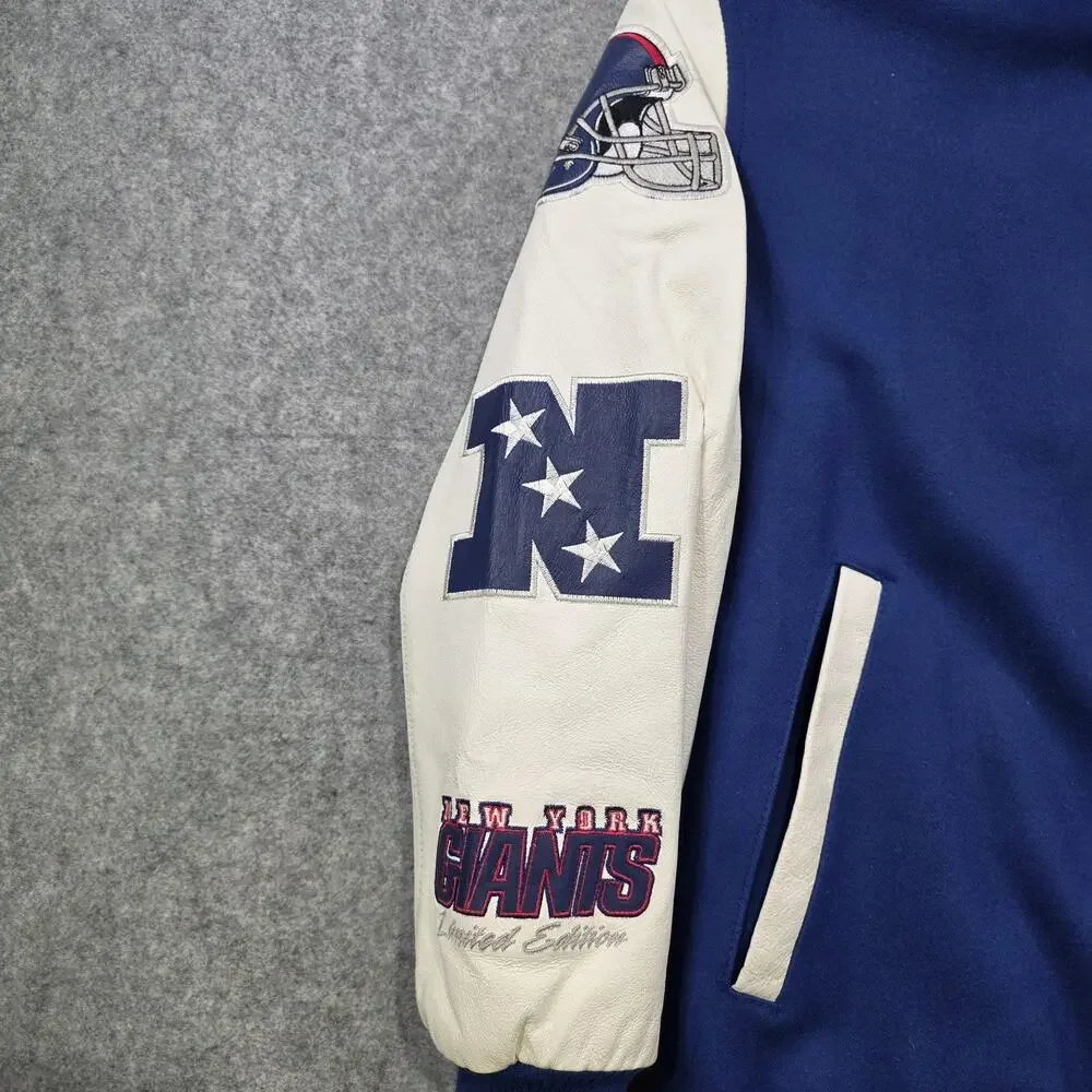 VTG New York Giants Jacket Mens 2XL Blue‎ NFL Football 3X Super Bowl Champions